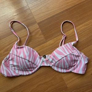pink zebra bikini top